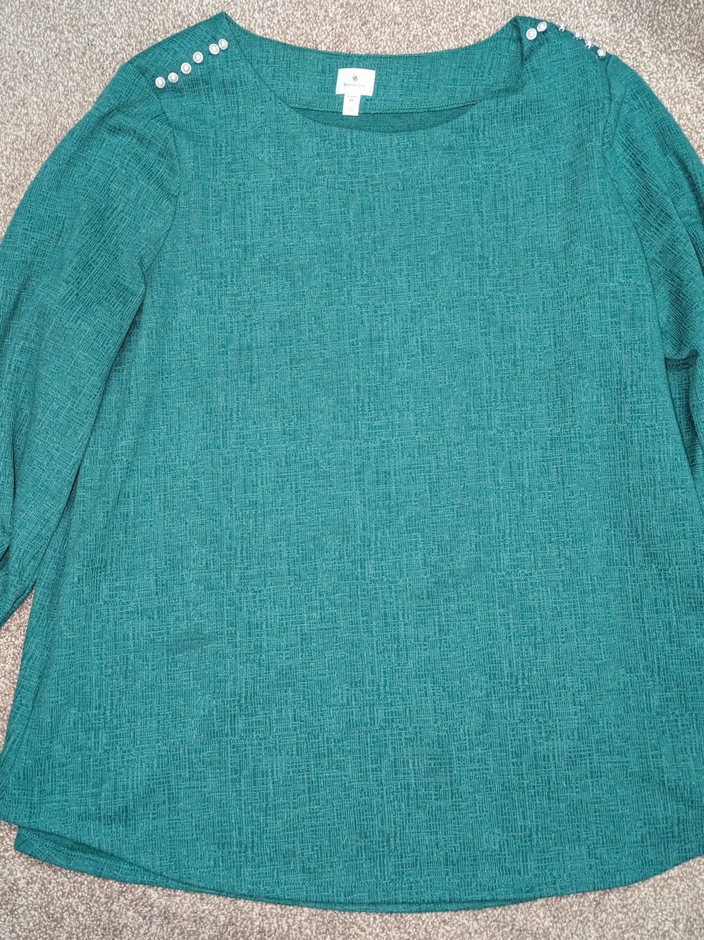 Half Sleeve Dark Green Blouse Size 1X